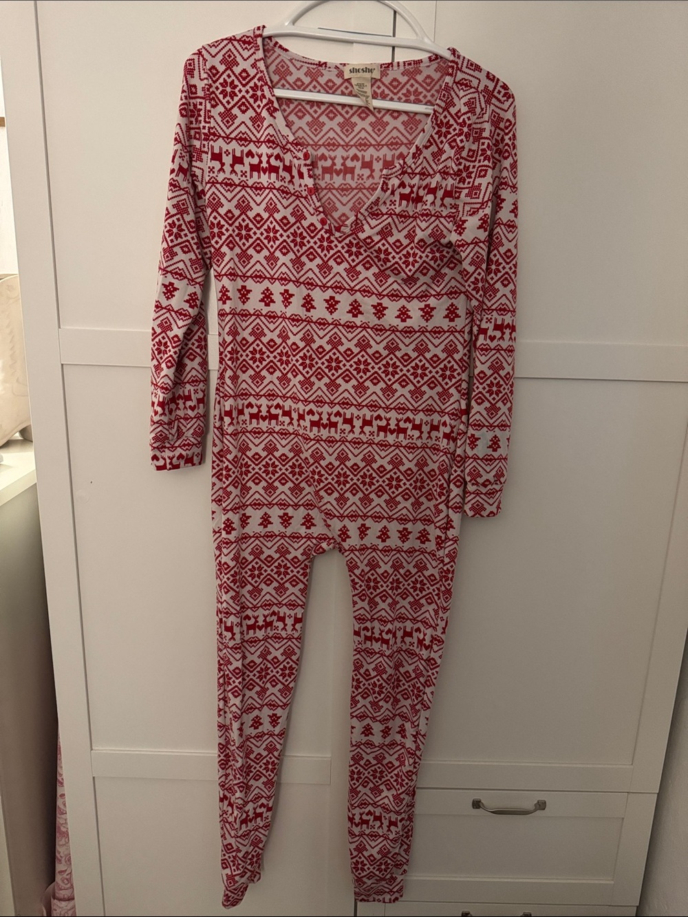 Sleeper Red and White Fair Isle One-Piece Pajama